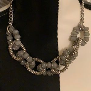 Fun gray and silver statement necklace